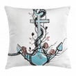 Romantic Design Anchor Pattern Printed Cushion Cover
