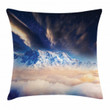 Snowy Winter Mountains Art Pattern Printed Cushion Cover