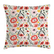 Flowers Herbs And Leaves Art Pattern Printed Cushion Cover