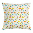 Pastel Colored Toddler Art Pattern Printed Cushion Cover