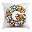 Teen Sports Balls Letter G Pattern Cushion Cover