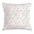Bugs And Dandelions White Background Pattern Cushion Cover