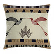 Bamboo Leaf Birds Art Printed Cushion Cover