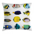 Collage Of Sea Animals Art Pattern Printed Cushion Cover