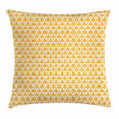 Triangles Abstract Yellow Art Pattern Printed Cushion Cover