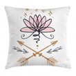 Lotus And Arrows Sketch Printed Cushion Cover Home Decor