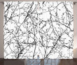 Branches With Leaves Buds Pattern Window Curtain Home Decor