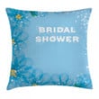 Blue Bridal Flowers Art Printed Cushion Cover