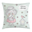 Spring Welcoming Printed Cushion Cover Home Decor
