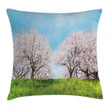 Japanese Spring Flowers Art Pattern Printed Cushion Cover