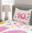 10 Years Kids Birthday 3D Printed Bedspread Set