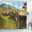 Old Carriages To The Mountain Printed Shower Curtain Home Decor