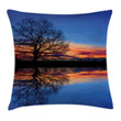 Night Scenery Tree Pattern Printed Cushion Cover