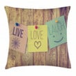 Notes On The Board Live Love Laugh Art Printed Cushion Cover