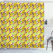 Vibrant Summer Blossoms Art Yellow 3d Printed Shower Curtain Bathroom Decor