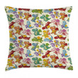 Colorful Happy Dinosaurs Art Printed Cushion Cover