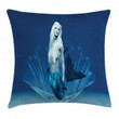 Fairy Tail Mermaid Blue Ocean Art Printed Cushion Cover