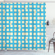 Daisy Labyrinth Blue Stripes Pattern Shower Curtain Home Decor