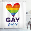 Gay Pride Culture Heart Shower Curtain Home Decor