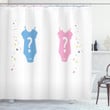 Hanging Newborn Cloth Blue And Pink Shower Curtain Home Decor