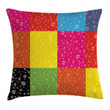 Vibrant Rainbow Colors Pattern Printed Cushion Cover