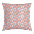 Abstract Bicolour Round Motif Pattern Printed Cushion Cover