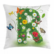 Flora And Fauna Letter R Pattern Cushion Cover