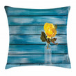 Blooming Yellow Rose In A Jar Art Pattern Printed Cushion Cover