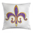 Medieval Sparkling Purple Pattern Printed Cushion Cover