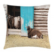 Sheep In Cottage Printed Cushion Cover Home Decor