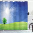 Sun Rays With Lonely Tree 3d Printed Shower Curtain Bathroom Decor