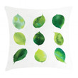 Watercolor Fresh Foliage Green Pattern Printed Cushion Cover