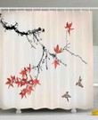 Cherry Blossom Birds Pattern Shower Curtain Home Decor