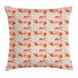 Plants And Hibiscus Flowers Art Pattern Printed Cushion Cover