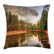 River In Morning View Art Printed Cushion Cover