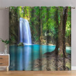 Forest Waterfall Love Nature Window Curtain Home Decor
