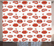 Woman Lips With Gestures Pattern Window Curtain Home Decor