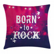 Concert Stage Born To Rock Art Printed Cushion Cover