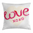 Heart Letters Love Xoxo Art Printed Cushion Cover