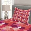 Geometric Square Colorful 3D Printed Bedspread Set