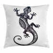 Flower Chevron Lizards Art Pattern Printed Cushion Cover