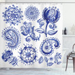 Watercolor Mandala Pattern White 3d Printed Shower Curtain Bathroom Decor