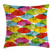 Vivid Umbrella Art Pattern Cushion Cover