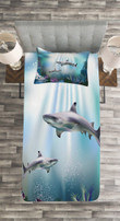 Sharks Coral Aquatic 3D Printed Bedspread Set