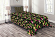 Exotic Leaves Triangles 3D Printed Bedspread Set