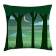 Dreamy Forest At Night Art Printed Cushion Cover
