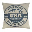 Detroit Michigan Stamp Pattern Printed Cushion Cover