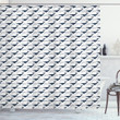 Aquatic Animal Waves Pattern Shower Curtain Home Decor