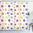 Daisies Leaves Meadow Pattern Shower Curtain Home Decor