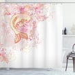 Pink Floral Fish Light Color Pattern Shower Curtain Home Decor